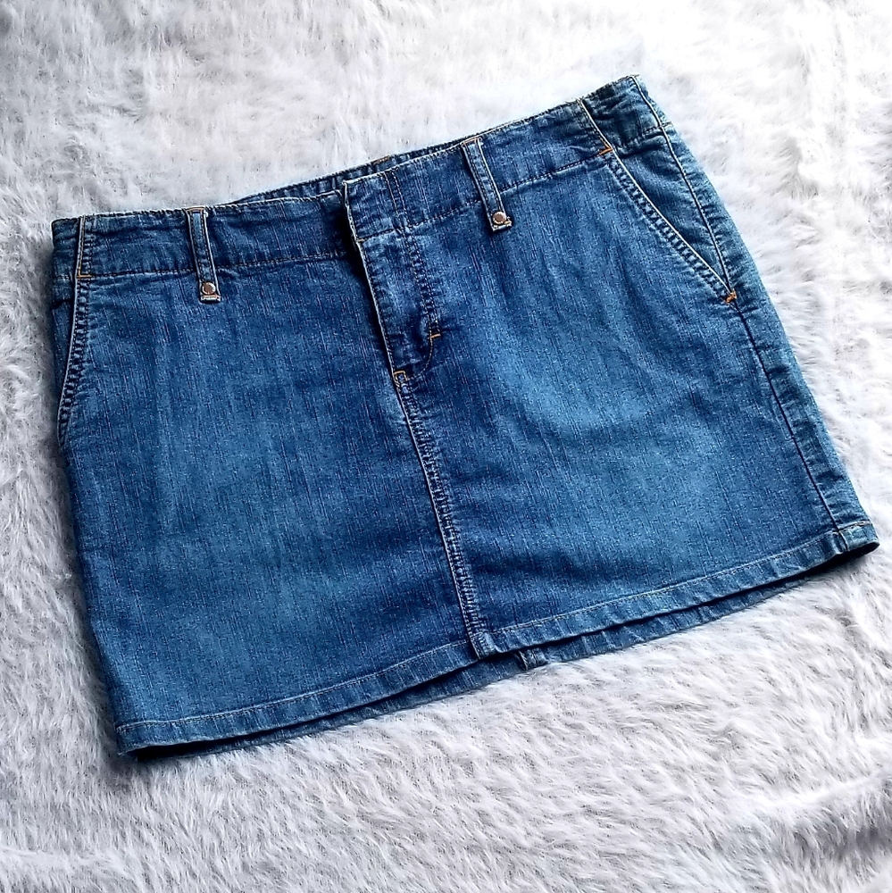 Express Precision Fit Vintage Jean Skirt stretchy - Picture 1 of 7